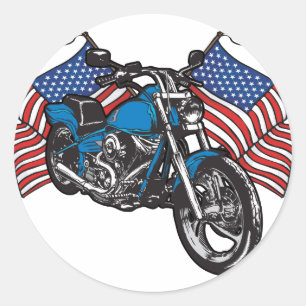 Sticker Rond Moto American Biker