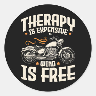 Sticker Rond Moto cool cavalier Hommes Thérapie Moto