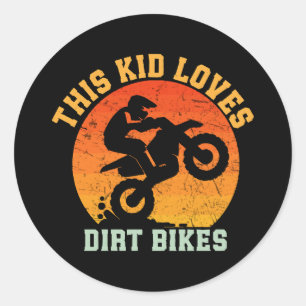 Sticker Rond Moto cross enfant drôle
