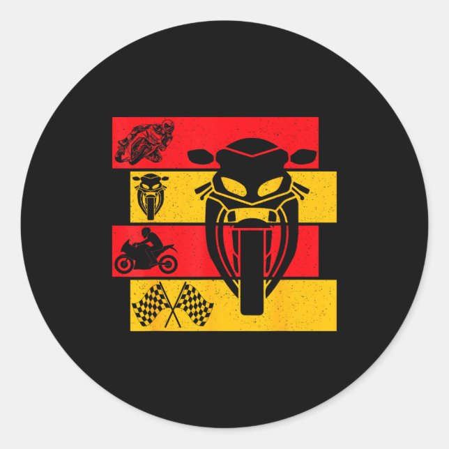 Sticker Rond Moto Gp Motorcycle Gp Racing Motorcycles Biker Boy (Devant)