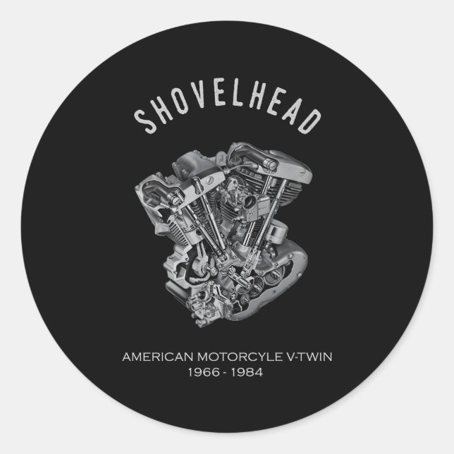 Sticker Rond Moto Hd Vtwin Moteur Tête De Tête De Tirage Vélo (Devant)