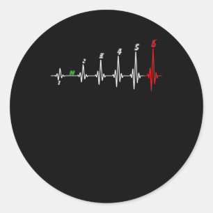 Sticker Rond Moto Heartbeat Vitesse Vélo Motocross