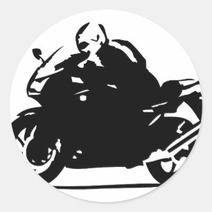 Sticker Rond moto icône biker noir