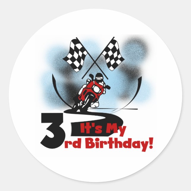 Sticker Rond Moto Racing 3e anniversaire (Devant)