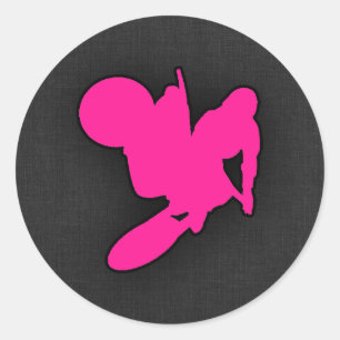 Sticker Rond Motocross de roses indien, vélo de saleté