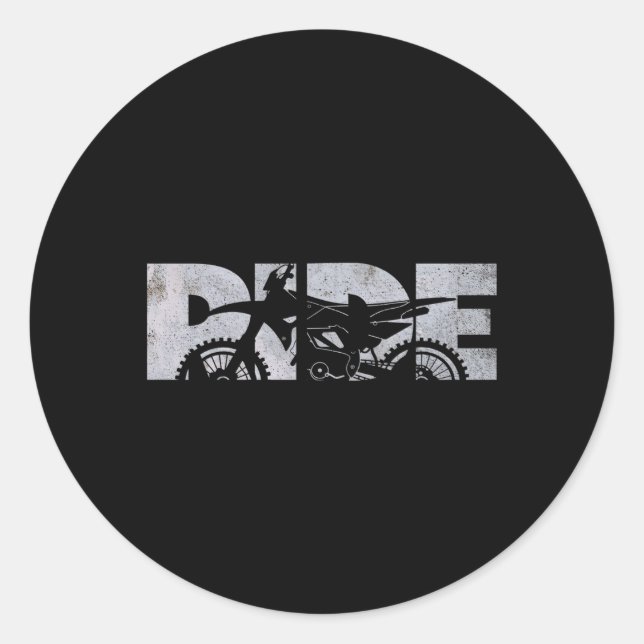 Sticker Rond Motocross Dirt Bike Motocross Dirt (Devant)