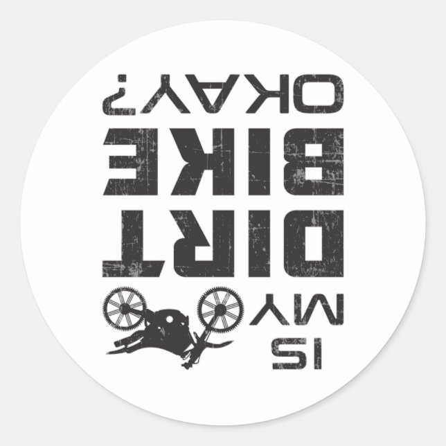 Sticker Rond Motocross Dirt Bike Motorcycle Drôle Idée cadeau (Devant)