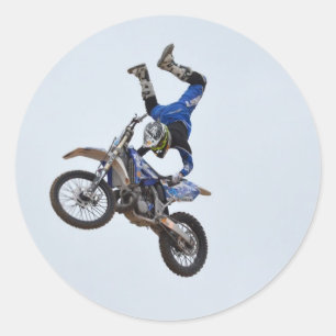 Sticker Rond Motocross volant haut
