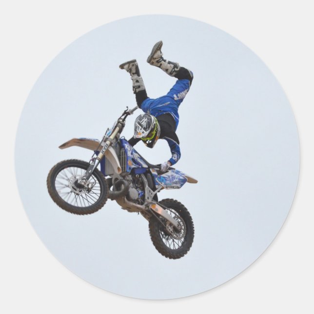 Sticker Rond Motocross volant haut (Devant)