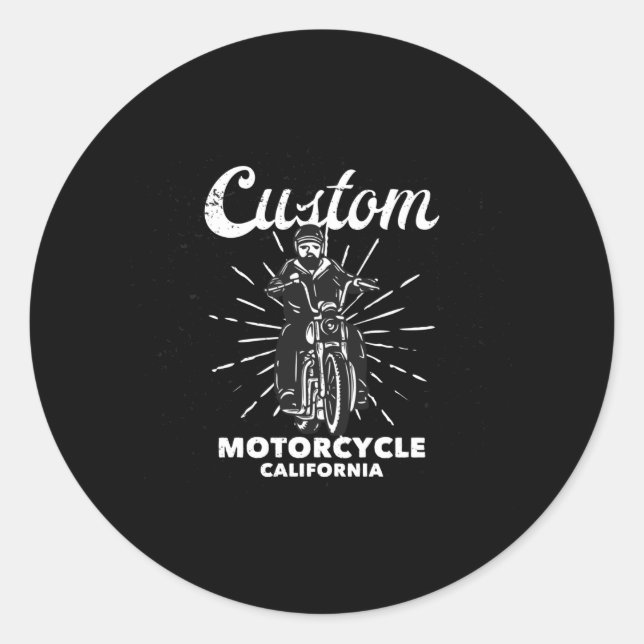 Sticker Rond motocyclette personnalisée californie (Devant)