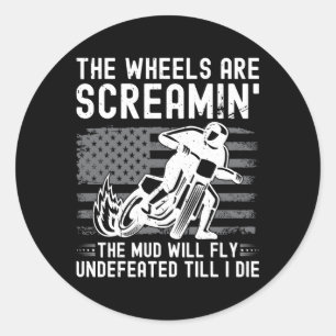 Sticker Rond Motocyclisme sur piste plate Us