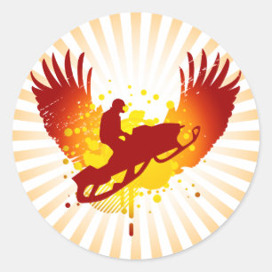 Sticker Rond motoneige hi-fi