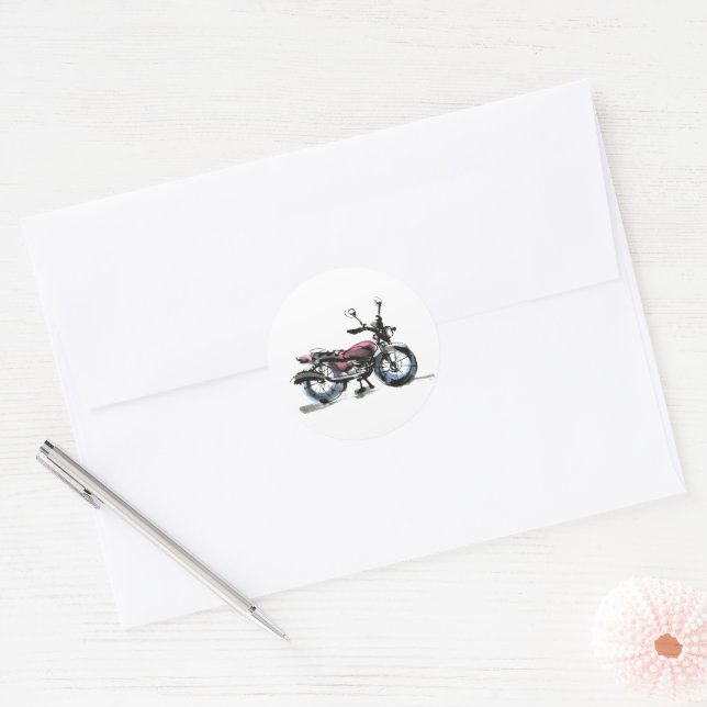 Sticker Rond Motorcycle (Enveloppe)