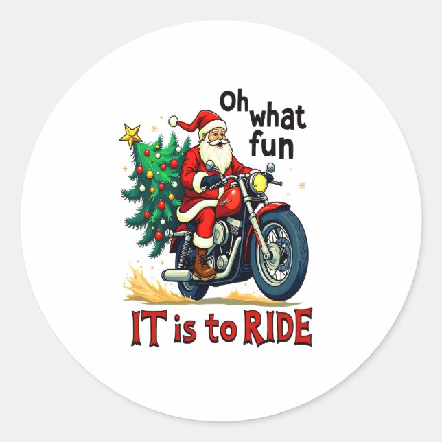 Sticker Rond Motorcycle Christmas Ride (Devant)