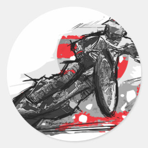 Sticker Rond Motorcycle Racing Speedway Flat Track