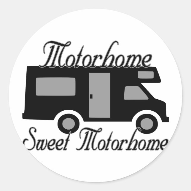 Sticker Rond Motorhome Sweet Motorhome (Devant)