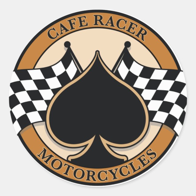 Sticker Rond Motos Cafe Racer (Devant)