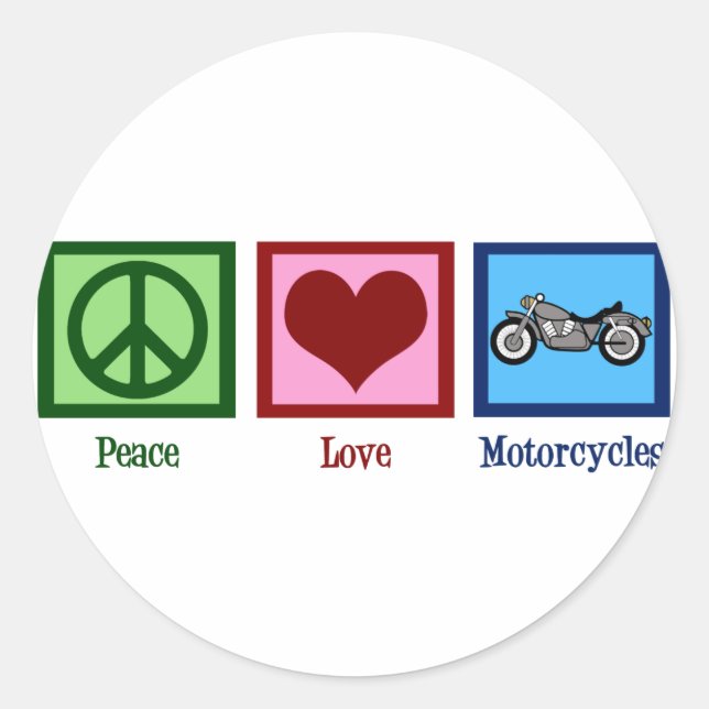 Sticker Rond Motos Peace Love (Devant)