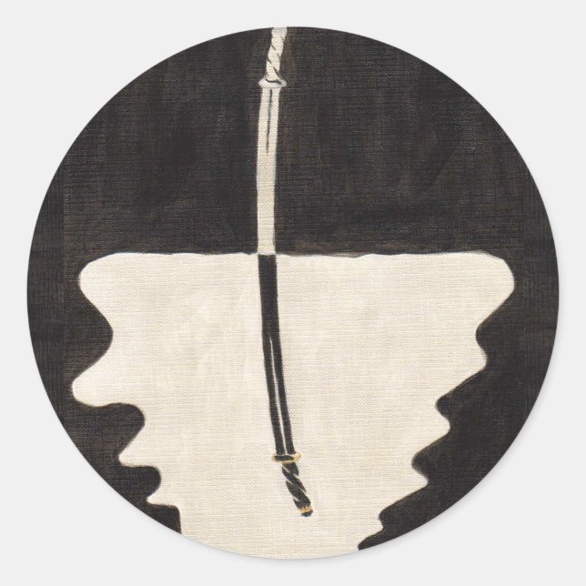 Sticker Rond Mots de légende : réflexion (Devant)