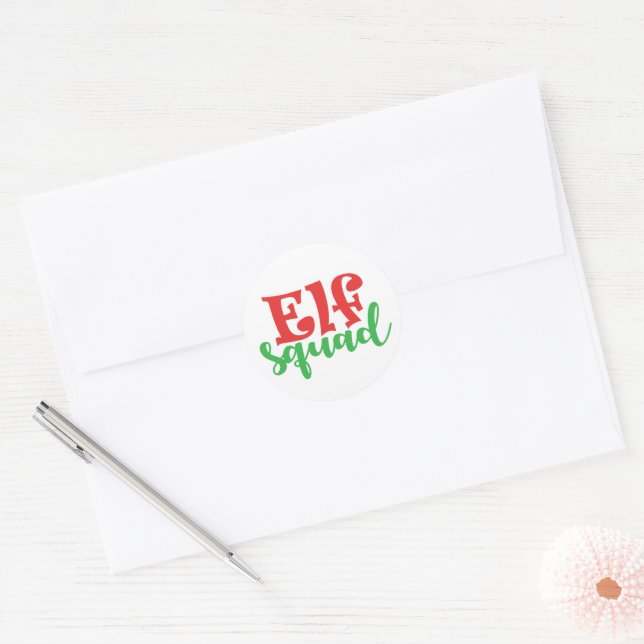 Sticker Rond Mots de l'escouade de Noël festif (Enveloppe)