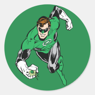 Sticker Rond Mouche de lanterne verte en avant