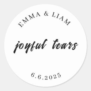 Sticker Rond Mouchoirs de mariage larmes de joie minimaliste ro