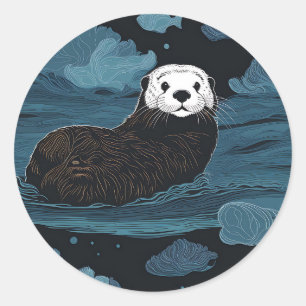 Sticker Rond Mouette de mer mûre animal