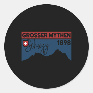 Sticker Rond Mount Grosser Mythen Hike Mountain Biking Swiss Hi
