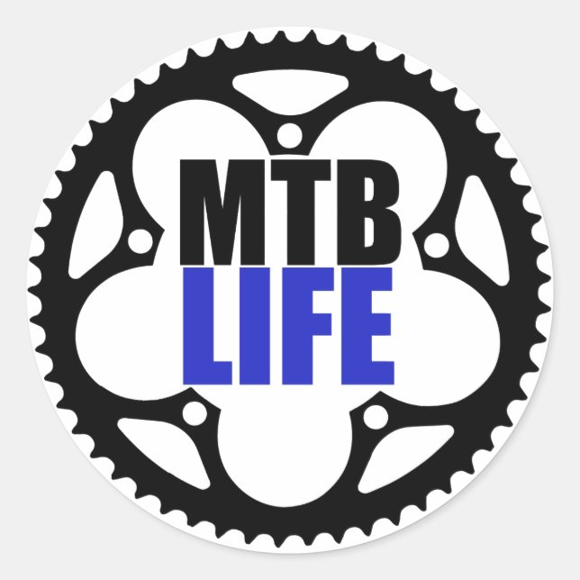 Sticker Rond Mountain Bike Life (Devant)