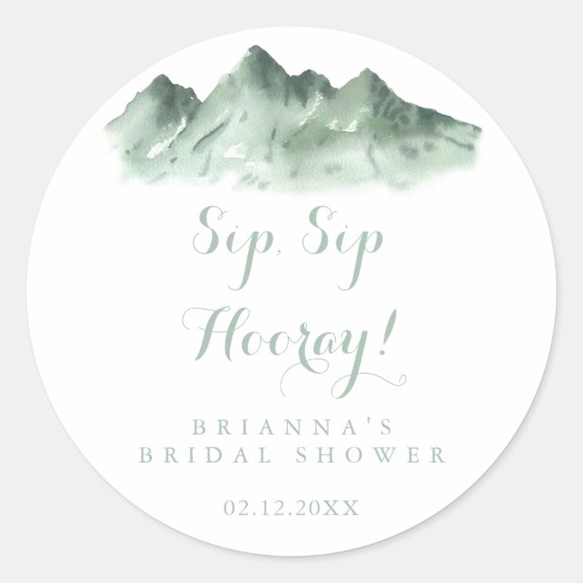 Sticker Rond Mountain Country Sip Sip Hooray Enterrement de Vie (Devant)