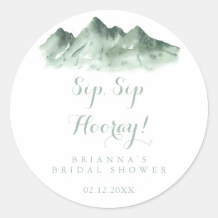 Sticker Rond Mountain Country Sip Sip Hooray Enterrement de Vie