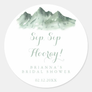 Sticker Rond Mountain Country Sip Sip Hooray Fête des mariées