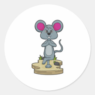 Sticker Rond Mouse at yoga