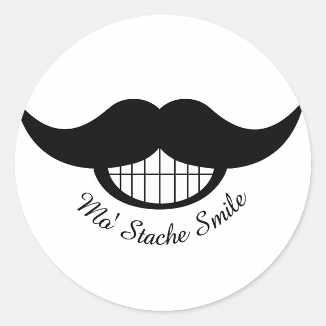 Sticker Rond Moustache (Devant)