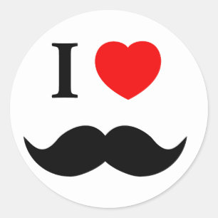Sticker Rond moustache d'amour de l'autocollant I