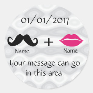 Sticker Rond Moustache et lèvres PersonnaliserABLE