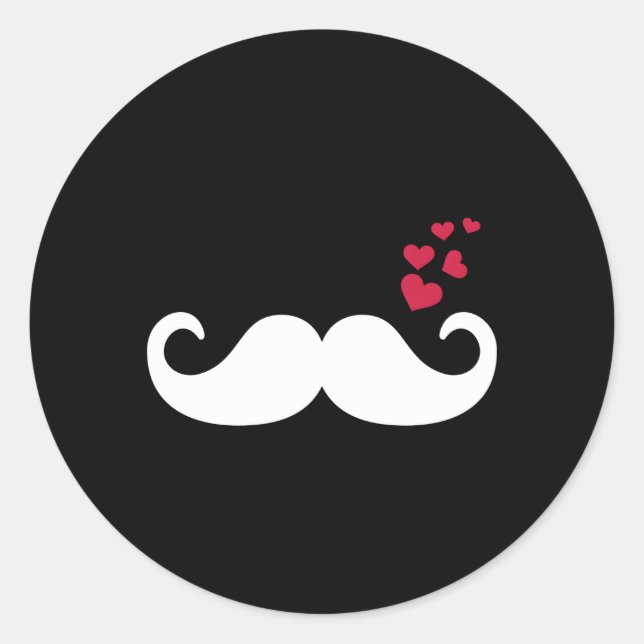 Sticker Rond Moustache He (Devant)