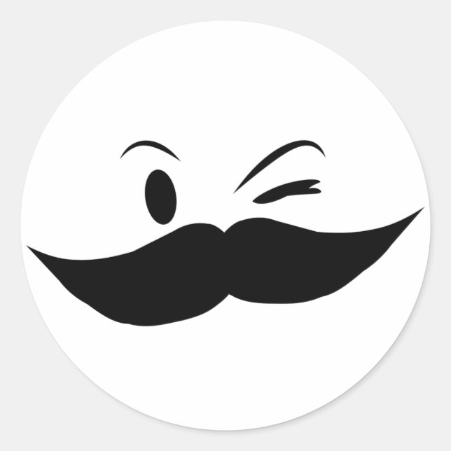 Sticker Rond Moustache Kinky (Devant)