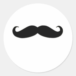 Sticker Rond Moustache noire ou moustache noire pour les cadeau
