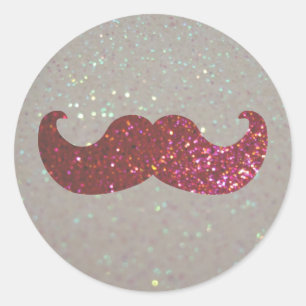 Sticker Rond Moustache rose de Bling (graphique de parties