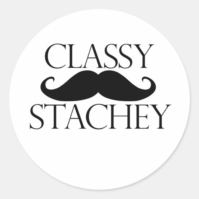 Sticker Rond Moustache stache classique (Devant)