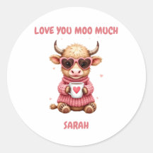 Moutasse vache des Highlands Saint-Valentin lunett