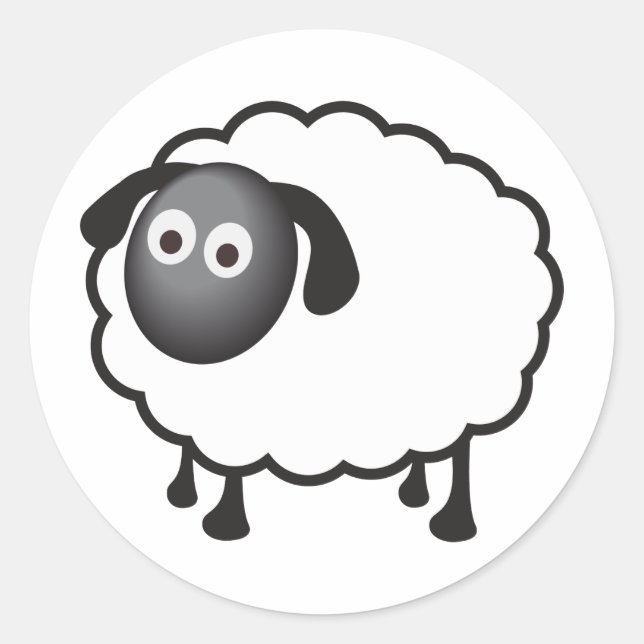 Sticker Rond Mouton blanc (Devant)