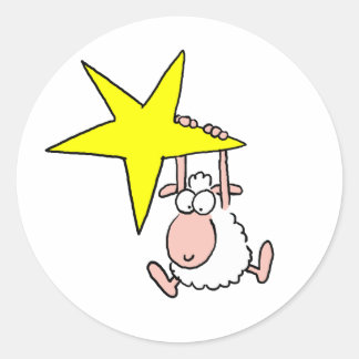 Sticker Rond Mouton étoilé