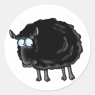Sticker Rond mouton noir