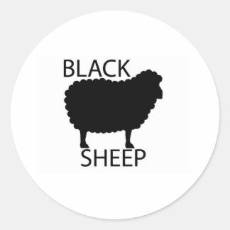 Sticker Rond Mouton noir