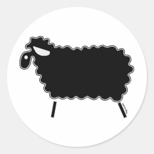 Sticker Rond Mouton noir