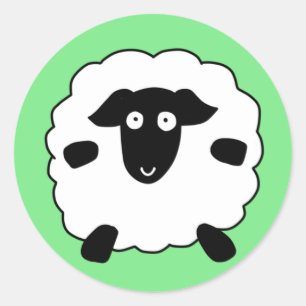 Sticker Rond Moutons