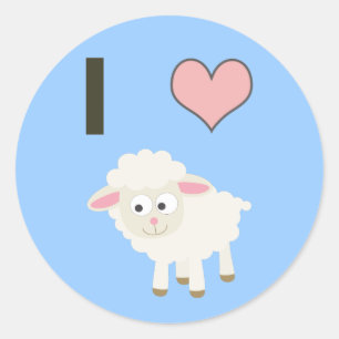 Sticker Rond Moutons du coeur I