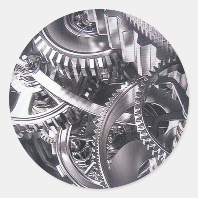 Sticker Rond Mouvement industriel. (Devant)